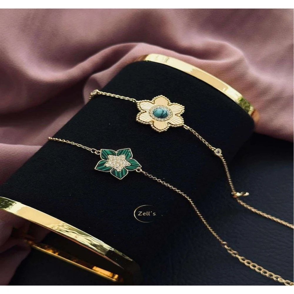 Zell’s Elegant Floral Charm Bracelets – Dual Design Set