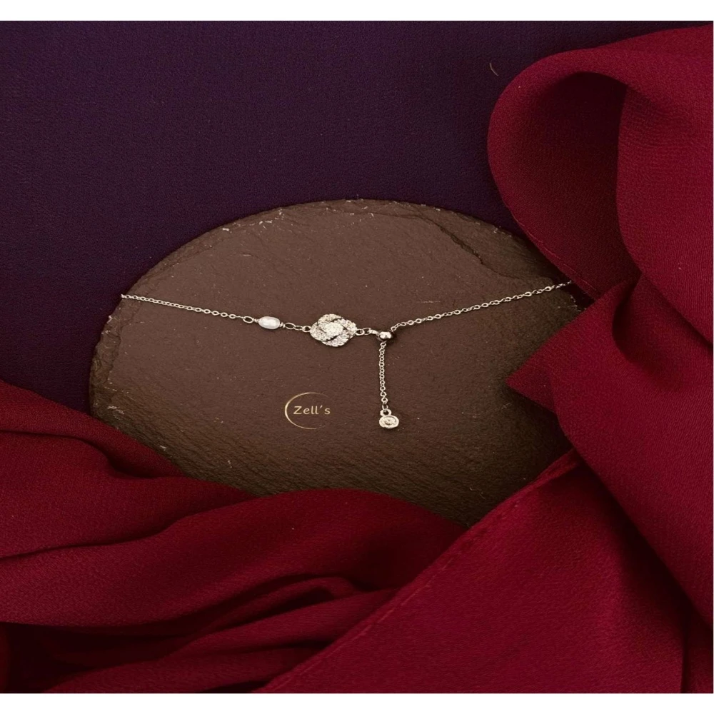 Zell’s Crystal Knot Adjustable Bracelet – Silver Grace Edition