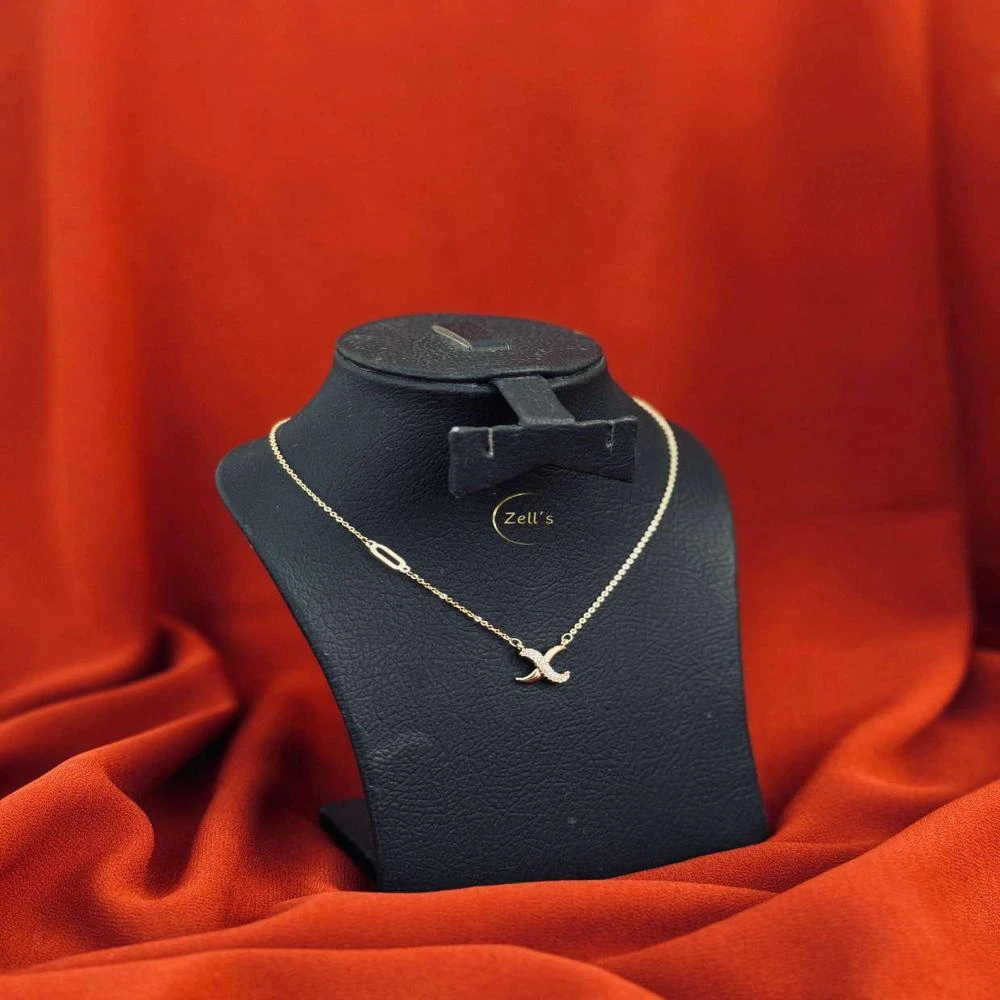 Zell’s “X” Initial Pendant Necklace – Gold-Tone Charm Chain